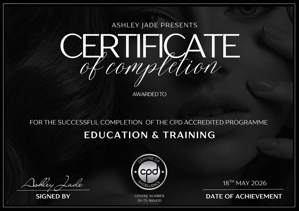CPD-accredited Education & Training certificate